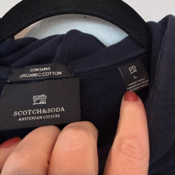 Scotch & Soda Navy Organic Cotton Zip Up Hoodie - Picture 3 of 6